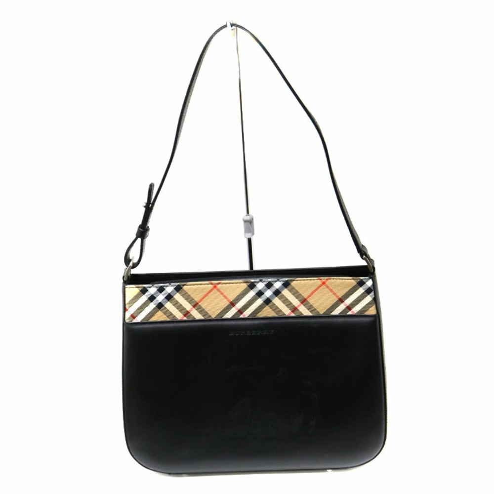 BURBERRY handbag check leather black